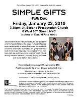 Simple Gifts flyer